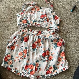 2 piece floral short set